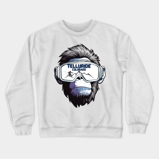 Ski Telluride Colorado Crewneck Sweatshirt by DW Arts Design